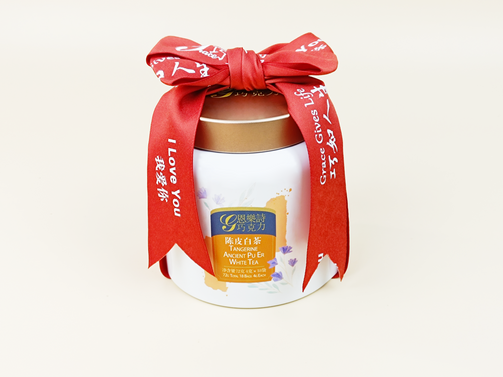 Tangerine White Tea with Valentine's Day Ribbon